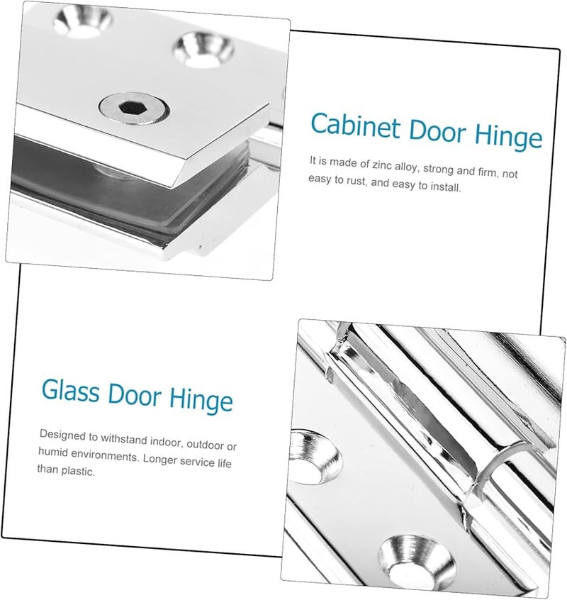 Balacoo Heavy Duty Glass Door Hinge Clamp Set Corrosion Resistant Easy Install - Image 4